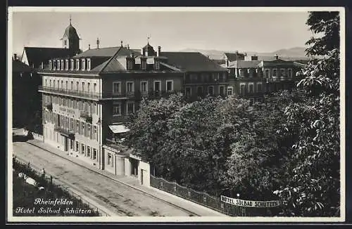 AK Rheinfelden, Hotel Solbad Schützen aus der Vogelschau