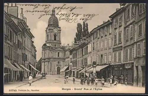 AK Morges, Grand` Rue et l`Eglise