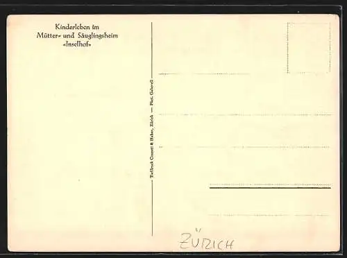 AK Zürich, Kinder im Mütter- und Säuglingsheim Inselhof