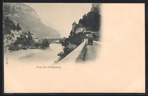 AK St-Maurice, Le pont, Pferdegespann