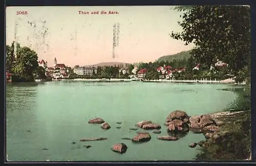 AK Thun, Ansicht mit der Aare