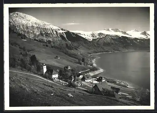 AK Innerthal /Wägithal, Ortsansicht am See