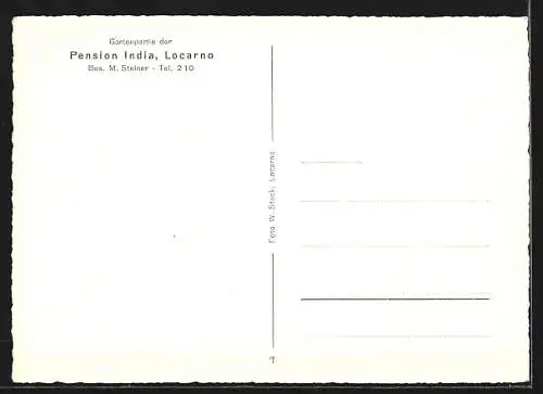 AK Locarno, Pension Villa India v. M. Steiner, Gartenpartie