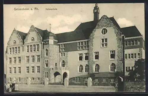 AK Geisenheim a. Rh., Volksschule, Eingangsfassade