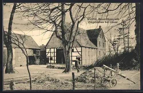 AK Lünen, Westfäl. Bauernhaus mit Ziegelanbau