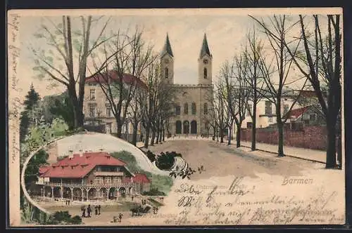 AK Barmen, Unterbarmer Kirche und Gasthaus