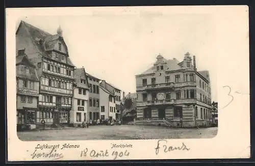 AK Adenau, Blick über den Marktplatz