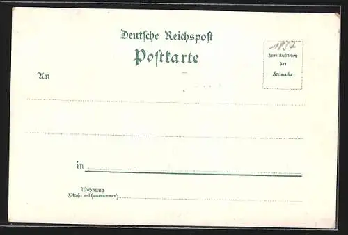 Lithographie Petersberg a. Rh., Ruine Godesberg, Blick nach Drachenfels