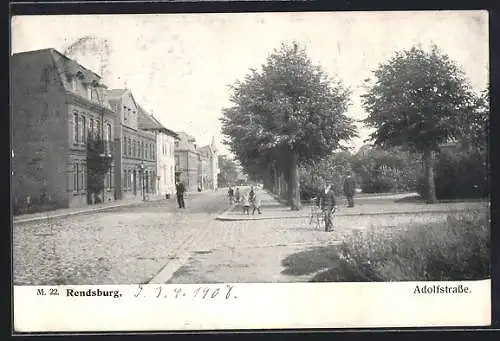 AK Rendsburg, Blick in die Adolfstrasse