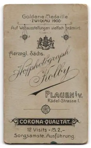 Fotografie Atelier Kolby, Plauen i. V., Rädel-Strasse 1, Junger Soldat in Uniform mit Schützenschnur und Portepee