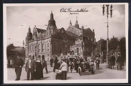 AK Köln, Geschäftiges Grossstadtleben vor dem Opernhaus