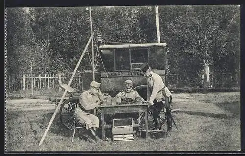 AK Korneuburg, K. u. k. Eisenbahn- und Telegraphenregiment, Feldtelegraphenstation