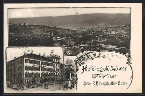 AK Winterthur, Gesamtansicht und Hotel du Lion D`Or