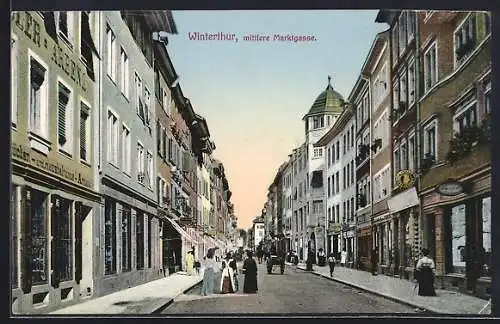 AK Winterthur, Blick in die mittlere Marktgasse