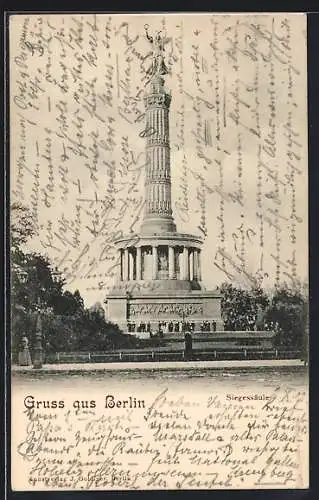 AK Berlin-Tiergarten, Siegessäule im Sonnenschein