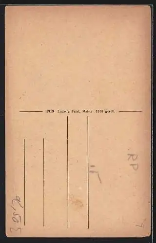 AK Mainz, Strassenpartie am Holzturm