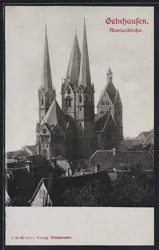 AK Gelnhausen, Marienkirche im Ortsbild