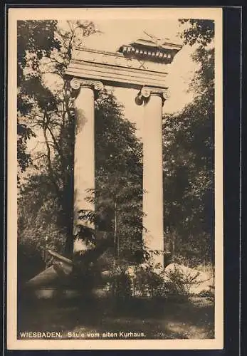 AK Wiesbaden, Säule vom alten Kurhaus