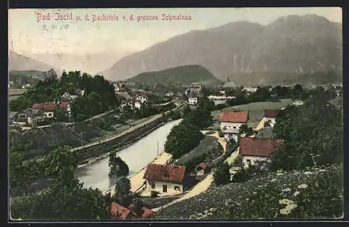 AK Bad Ischl, Teilansicht m. d. Dachstein v. d. grossen Schmalnau