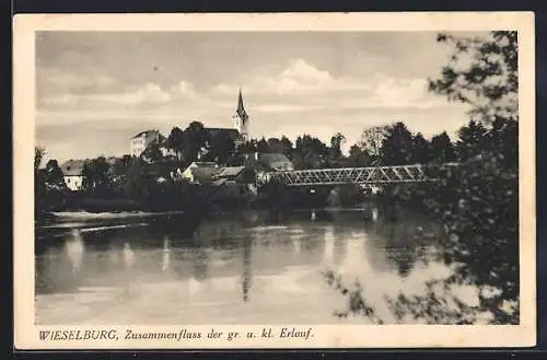 AK Wieselburg, Zusammenfluss der gr. und kl. Erlauf