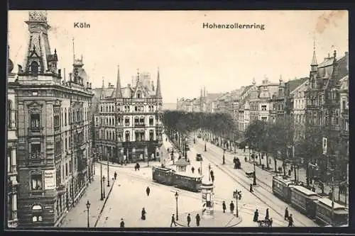 AK Köln-Neustadt, Hohenzollernring mit Strassenbahn