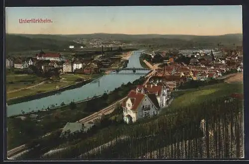 AK Untertürkheim, Gesamtansicht am Fluss