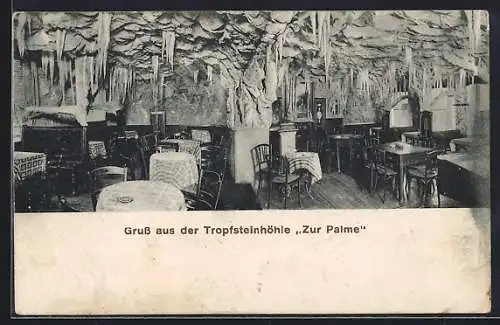 AK Rendsburg, Tropfsteinhöhle Gasthaus zur Palme, Grafenstrasse 11, Bes. Johannes Rohde