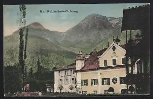 AK Bad Reichenhall-Kirchberg, Bad Kirchberg mit Bergpanorama