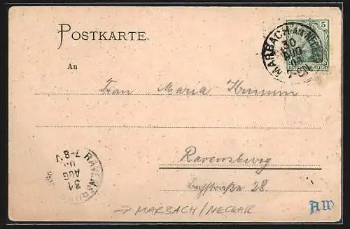 AK Marbach / Neckar, Schillermuseum, Aussenansicht und Hauptsaal