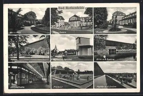 AK Bad Rothenfelde, Hotel Haus Ewers, Badehaus, Freibad