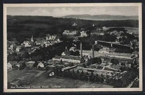 AK Bad Rothenfelde /Teutob. Wald, Teilansicht mit Kirche, Fliegeraufnahme