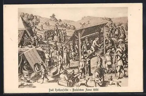 Künstler-AK Bad Rothenfelde, Badeleben Anno 1666