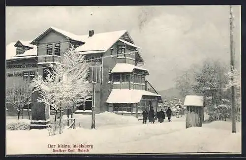 AK Kleiner Inselsberg, Pensionshaus Grenzwiese im Schnee