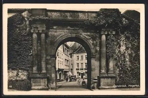 AK Osnabrück, Strassenpartie durch Hegertor gesehen