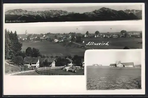 AK Altusried, Blick ins Gebirge und Ortsansicht