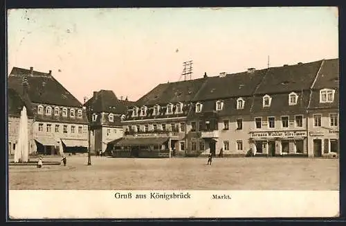 AK Königsbrück, Partie auf dem Markt