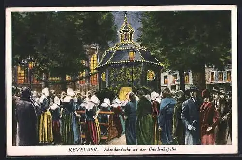 AK Kevelaer, Abendandacht an der Gnadenkapelle