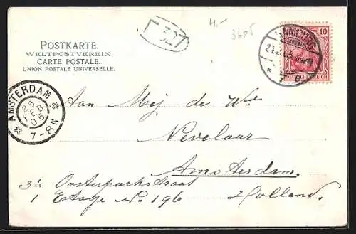 Künstler-AK Hamburg-Neustadt, Justiz-Palast, Uferpartie