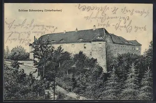 AK Schwanberg /Unterfranken, Blick aufs Schloss Schwanberg