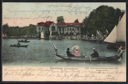 AK Nürnberg, Ruderer auf dem Dutzendteich