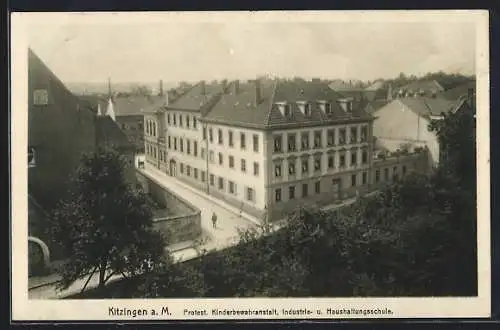 AK Kitzingen a. M., Industrie- & Haushaltungsschule mit Umgegend