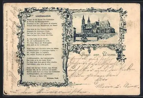 AK Worms, Kirche und Text zum Liebfrauenlied