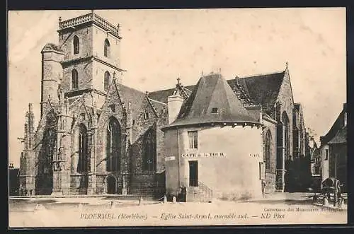 AK Ploërmel, Église Saint-Armel, ensemble sud