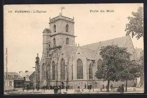 AK Ploërmel, L`Église et la Porte du Midi