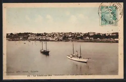 AK La Trinité-sur-Mer, Vue générale du port avec voiliers et bateaux