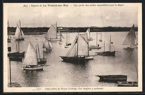 AK La Trinité-sur-Mer, Régates, Yachts appareillant pour le départ