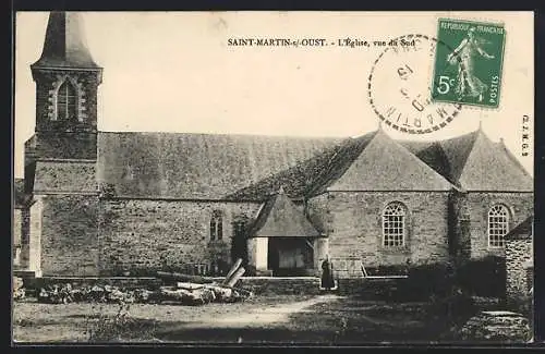 AK Saint-Martin-sur-Oust, L`Église, vue du Sud