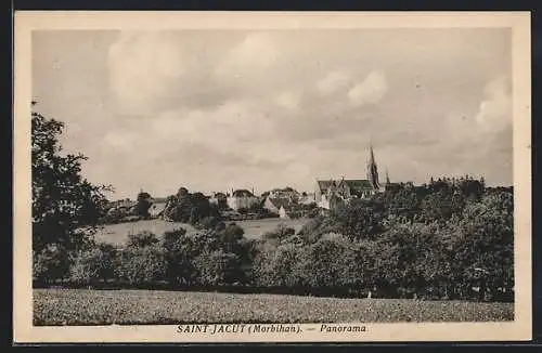 AK Saint-Jacut, Panorama du village et de l`église en arrière-plan