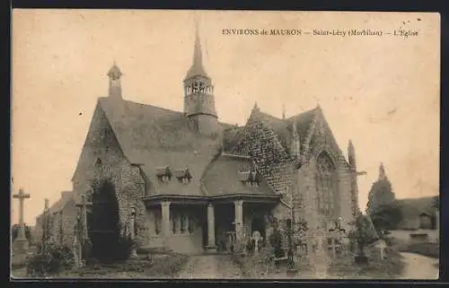 AK Saint-Léry, L`Église avec son cimetière adjacente