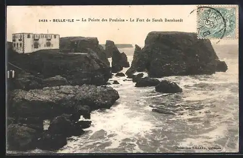 AK Belle-Île, La Pointe des Poulains, Le Fort de Sarah Bernhardt